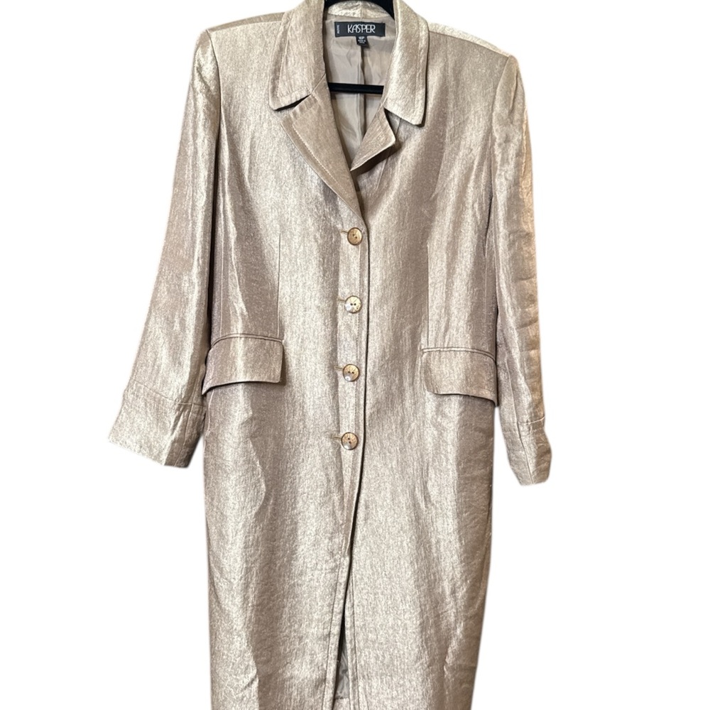 Kasper Gold Metallic Trench Coat - Picture 4 of 10
